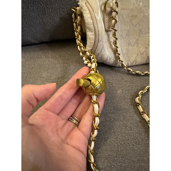 Women's Mini Bag, One Size, Beige with Gold Chain - Picture 2 of 5